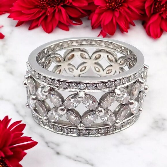 Authentic! Tiffany & Co Platinum 2.34ctw Diamond Victoria Wide Band Ring sz 5.5 - Picture 2 of 12